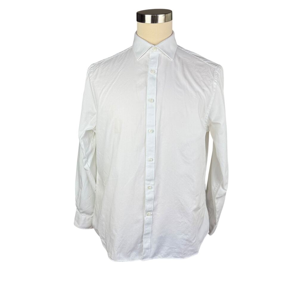 Michael Kors Men's XL Slim Fit White Dress Shirt, 17 (34/35), 100% Cotton